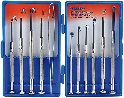 Draper 15631 Precision Screwdriver 11 Piece Set , Blue