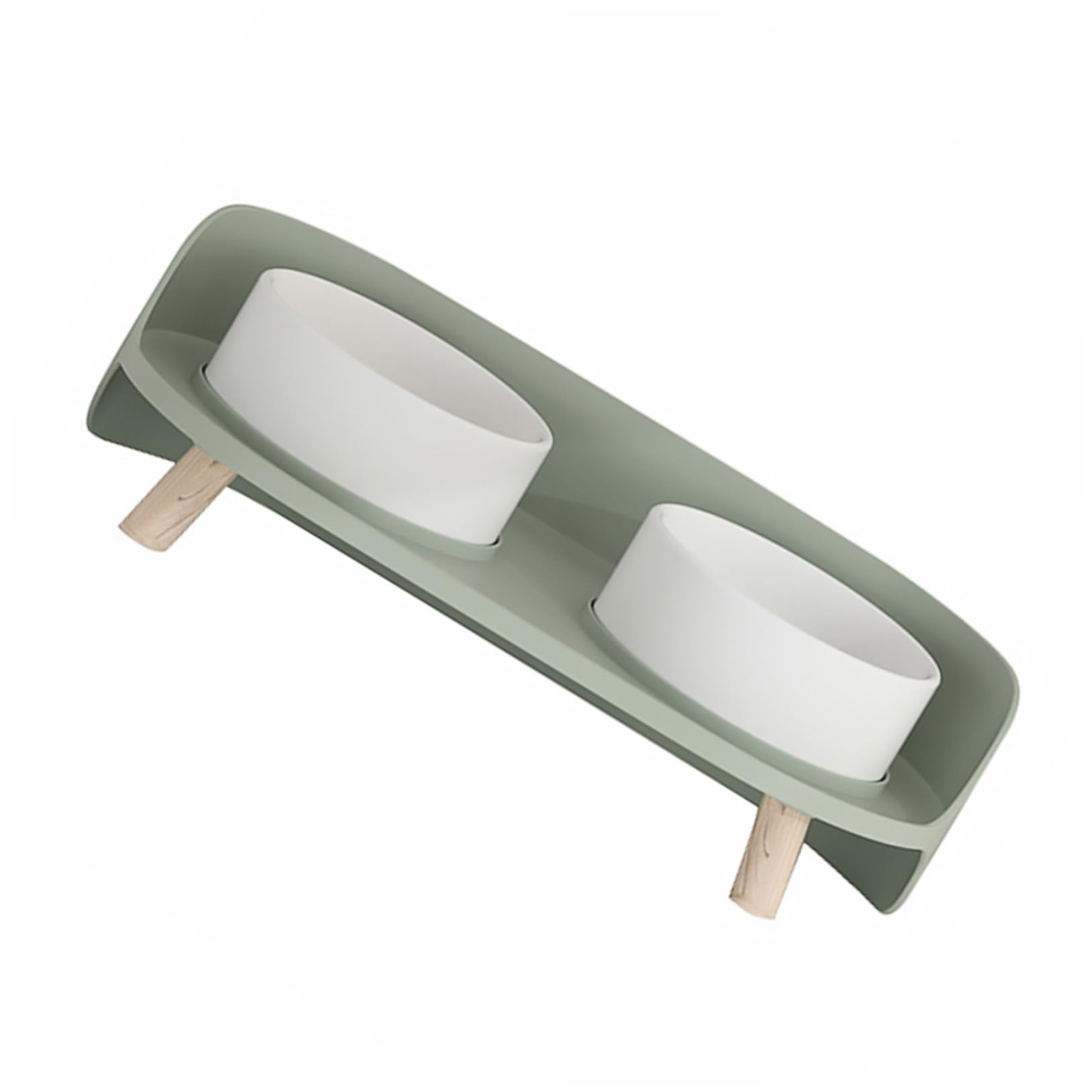 Toddmomy 1pieza Comedero De Cerámica para Gatos Altura Doble Tazón Antivuelco Color Verde Menta para Alimentación Segura y Cómoda De Mascotas