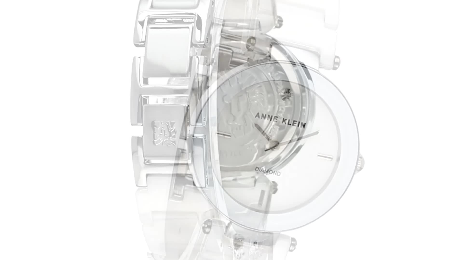 Anne Klein Women\'s Diamond-Accented White Ceramic Bracelet Watch AK/1019 71RWpkCMBYL.jpg_BO30,255,255,  main image 4