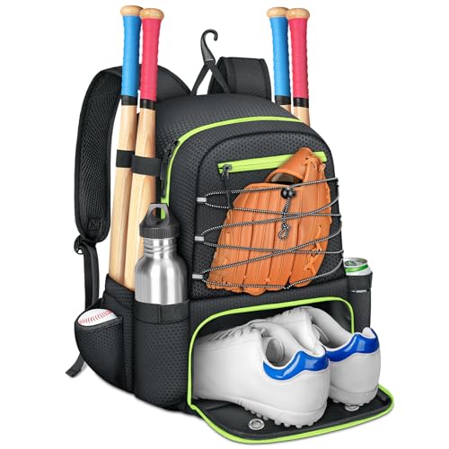 MATEIN Baseball Bat Bag for 4 Bats with Ball Pocket,