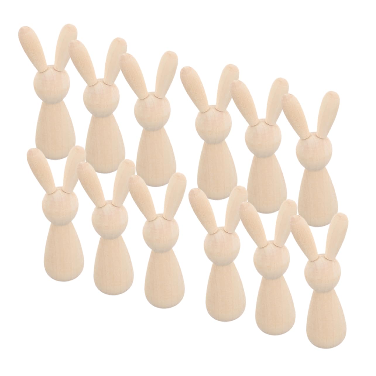SHINEOFI 3 Juegos Títere De Conejito Conejos De Bricolaje Graffiti Madera Conejos Suministros De Bricolaje Para Niños Bricolaje Y Manualidades Figura De Conejo Diy De Madera 12 Uds * 3
