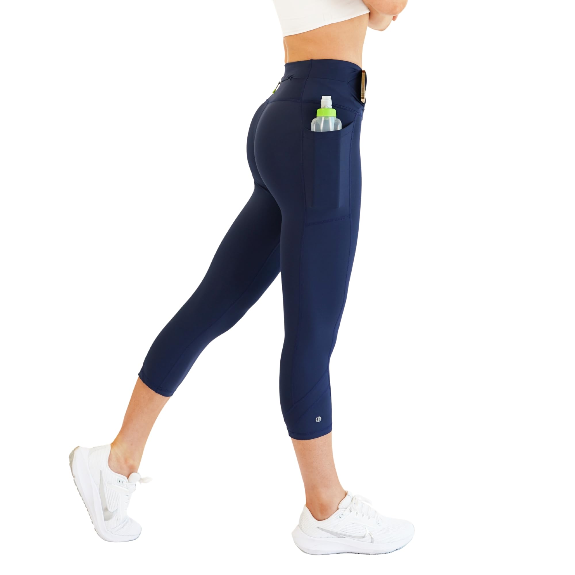 Flipbelt Cropped Pants for Running – Crops w/Built for Phone & Essentials Storage, USA Company