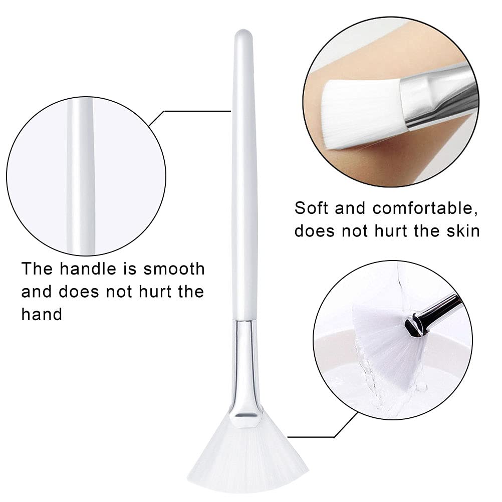 2 Pcs Fan Brushes for Facials, Soft Makeup Mask Applicator Brushes Tools for Glycolic Acid Peel Mask Cosmetic : Everything Else