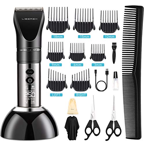 Liberex JM-9521 Haarschneidemaschine Herren Elektrisch, Hair Clipper - Haarschneider mit 8 verschiedene Aufsätze (3-18mm), Präzisionsstrimmer Langhaarschneider, 3 Sperrfunktion, 3 Geschwindigkeiten