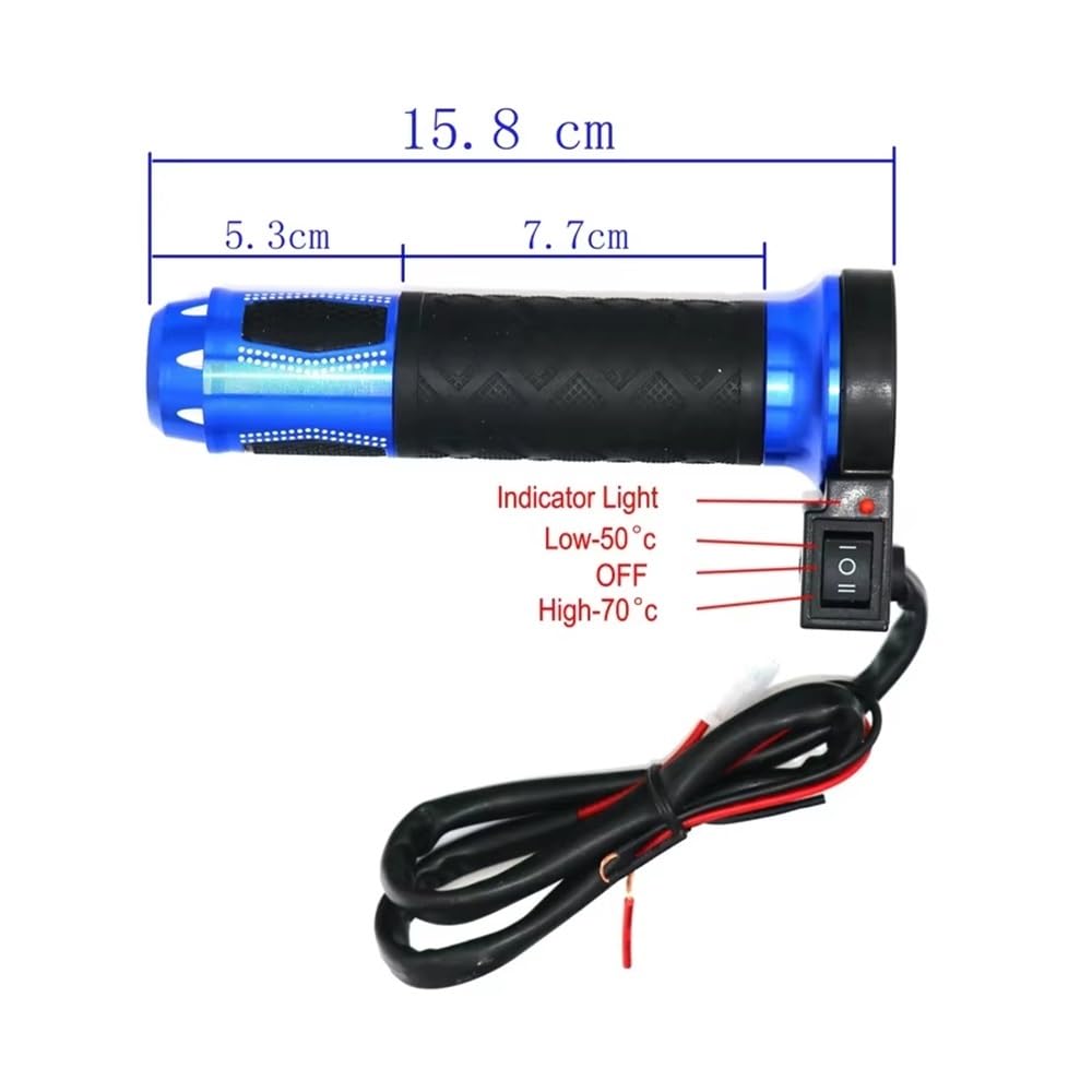 PoignéEs Guidon Moto Poignées Chauffantes pour Moto ATV Scooter Électrique Guidon De 22mm 7/8 Pouces Chauffe-Mains en Aluminium 12V
