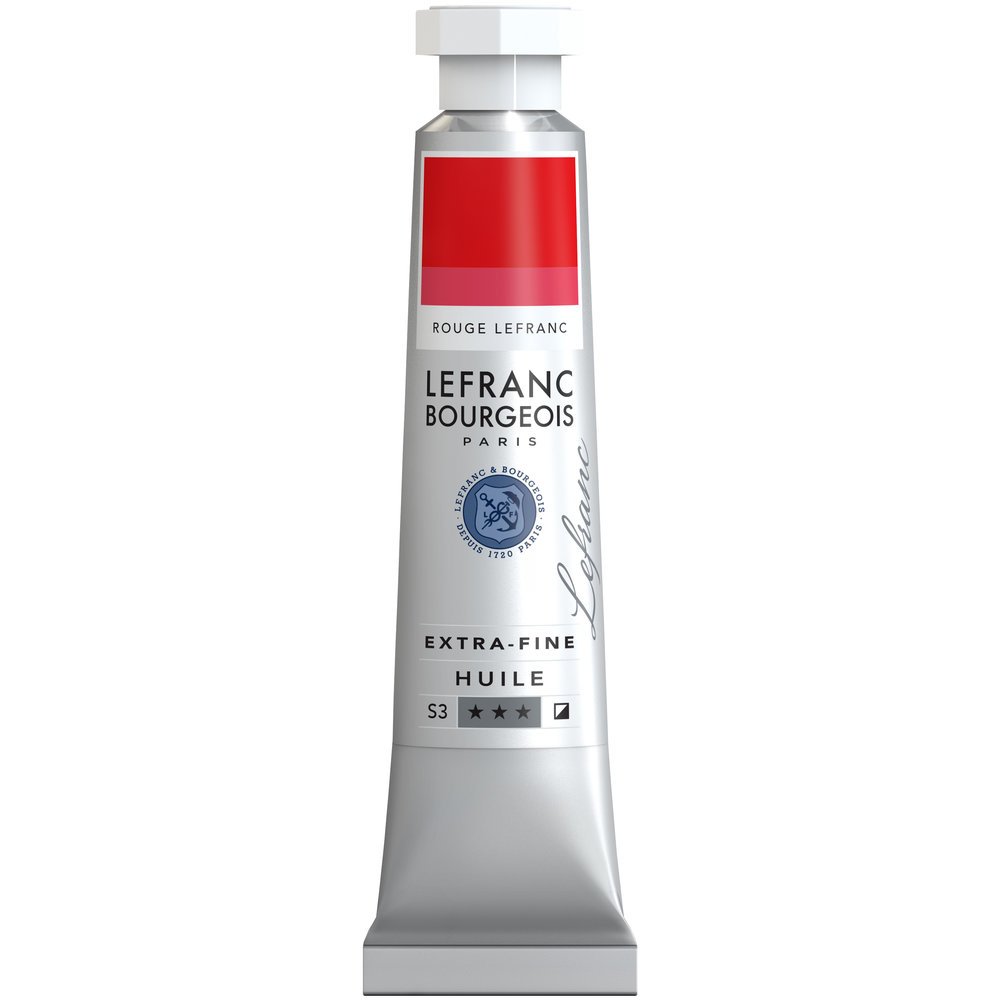 Lefranc Bourgeois 404939 extra feine Ölfarbe in Künstlerqualität aus hochwertigen Pigmenten, lebendige Farben, hohe Lichtechtheit, 20ml Tube - Leuchtendrot Transparent