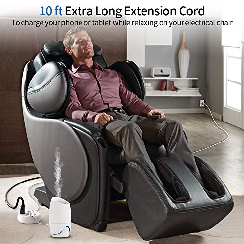 10 Ft Extension Cord, Ntonpower 4 Outlets 2 Usb Nightstand Charging Station, Compact Wall Mountable, Circuit Breaker For Home, Office, Dorm Essentials, White #TOP3