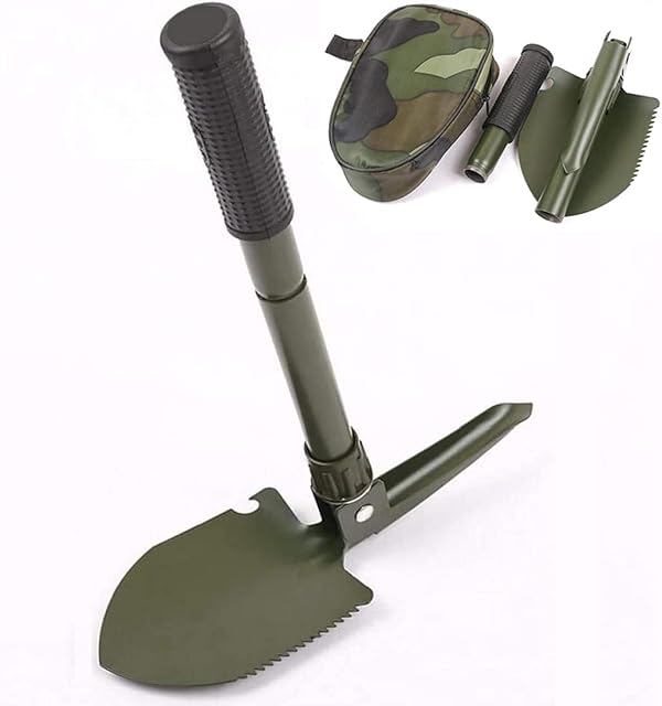 Folding Shovel Multifunctional Mini Foldable Shovel Survival Spade Portable Entrenching Tool for Gardening Camping Hiking Backpacking Fishing