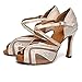 JUODVMP Women Ballroom Dance Shoes with Rhinestone-Latin Salsa Closed Toe Wedding Heels Performance Dancing Pumps,Model YCL490,Nude-4inch Heel,7.5US