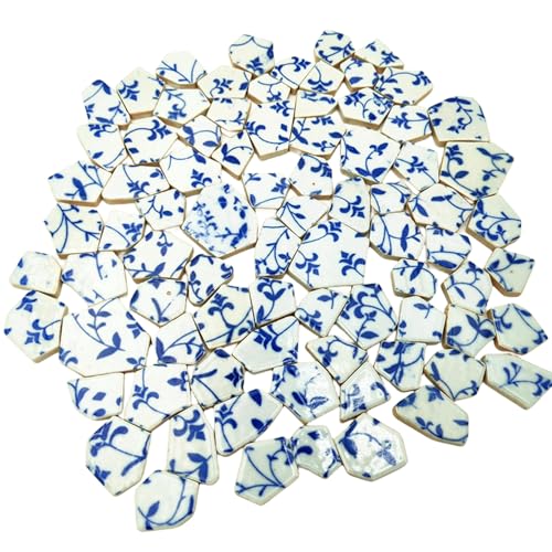 La Mejor Lista de Fabricación de mosaicos los preferidos por los clientes. 46 Azulejos de mosaico de cerámica de porcelana, 500 g, irregulares rotos para bricolaje, suelo, cocina, piscina, macetas, fabricación de mosaicos (Porcelain 05)