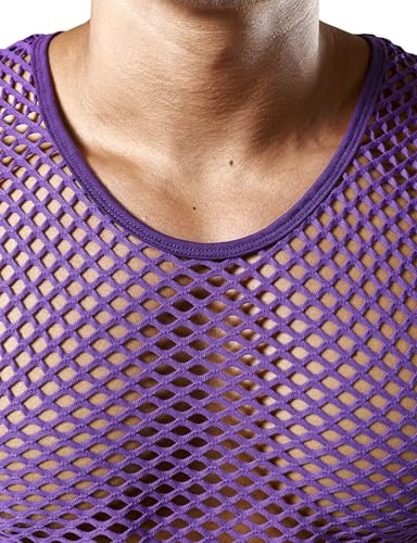 Image of JOGAL Men's Mesh Fishnet Fitted Sleeveless Muscle Top