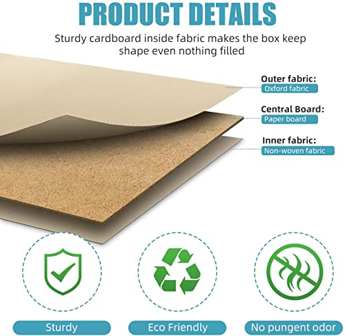 Bagnizer 22 Quart Linen Fabric Foldable Storage Cube Bin Organizer Basket With Flip-Top Lid & Handles, Large Toy Clothes Blanket Box For Nursery, Playroom, Home, Office, Closet, Gray, 4 Pack 14.6 X 9.5 X 9.5” #TOP7