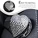 Ferianl Bling Push Start Button Cover, Cue Heart Ignition Button Cover Sticker, Crystal Rhinestone Engine Start Buttons Covers, Car Interior Decor Accessories for Most Car (White-Black）