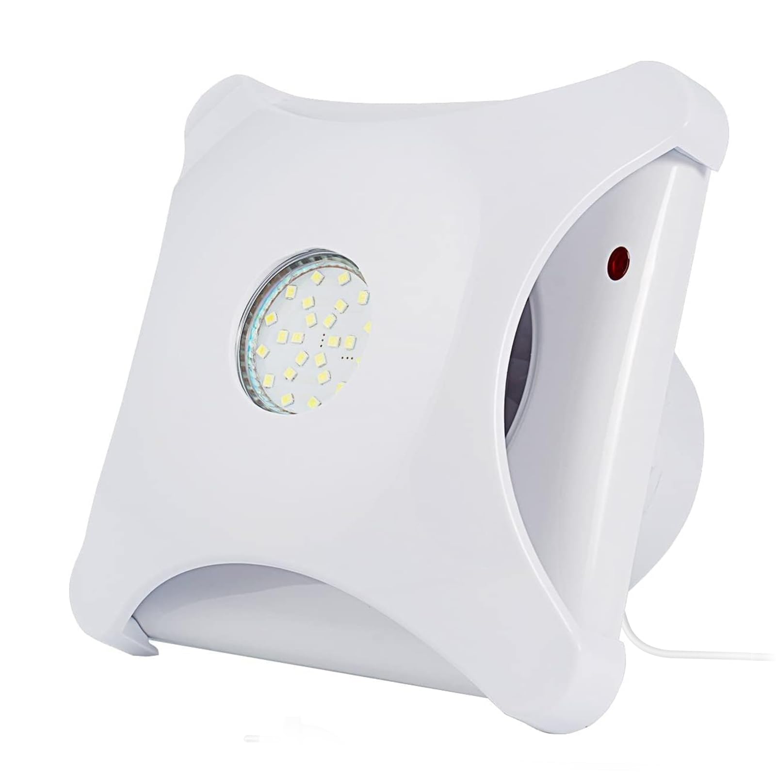 Hon&Guan Ventilador de baño de 100 mm con LED, 95 m³/h, funcionamiento silencioso, resistente al agua, ventilador de pared para cocina, baño, dormitorio, loft, color Blanco, Extractor con enchufe UE