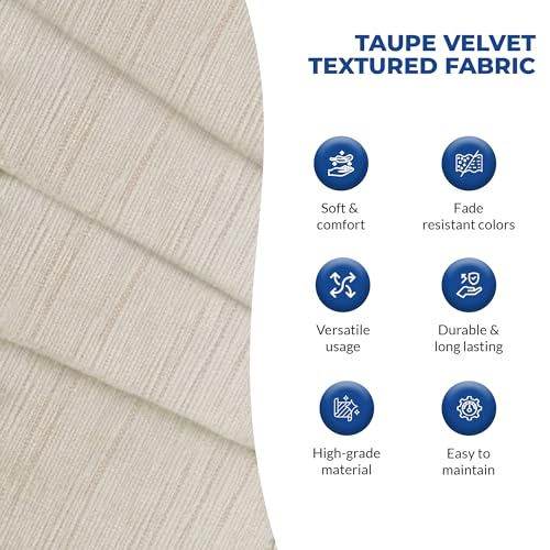 Greaton Chenille Textured Upholstery Fabric By The Yard - Stain Resistant Performance Thick Fabric for Commercial and Residential Use - Sofa, Ottoman, Chair Fabric, Textured Taupe Velvet, 4 Yards by Greaton - Image 3