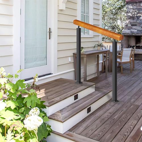 Main courante d'escalier extérieur pour sécuriser l'accès au porche de la maison