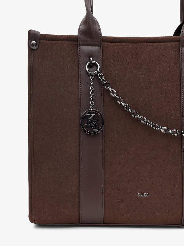 Image of Kazo Cooper Tote | Premium Faux Leather Handbag for Women | Modern Structured Shopper with Statement Straps