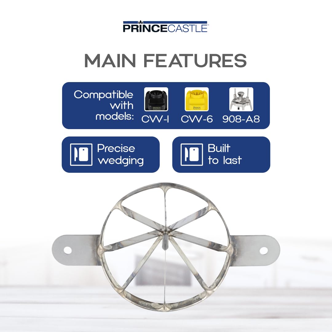 Prince Castle Replacement Blade Set for Citrus Saber & Wedge Witch, 8-Sections/Wedges, Lime & Lemon Cutter and Slicer, Vegetable & Fruit Slicer for Commercial Use, Restaurants, Home, and Bars