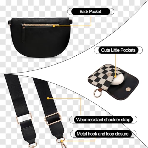 Image of Checkered Crossbody Bag, Bum Bags for Women Crossbody,Spacious Sling Bag Purse Fanny Packs with Shoulder Strap