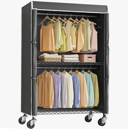 Image of VIPEK R2C Rolling Clothing Rack Covered Portable Closet for Hanging Clothes