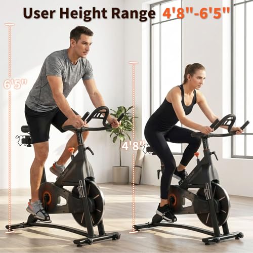 Image of TOUSAINS Magnetic Spin Bike for Home - Heavy Flywheel Exercise Bike, Low Noise Indoor Cycling Bike with Free Training APP, 32-Level Resistance Stationary Bike for Home Gym