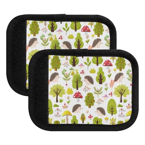 Juego de 2 fundas protectoras antideslizantes con diseño de erizos de dibujos animados para maletas, 5.9 x 4.3 pulgadas, lindas plantas de erizos de dibujos animados