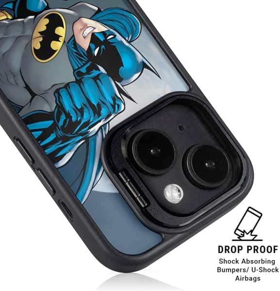 Skinit Kickstand Phone Case Compatible with iPhone 16 - Officially Licensed DC Comics Batman Ready for Action Design