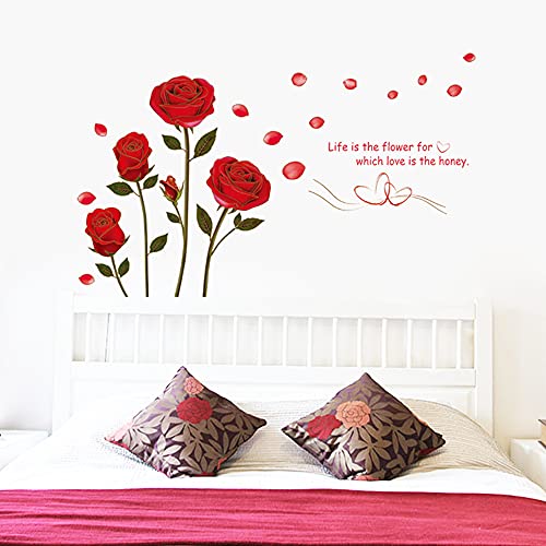 Vinilo decorativo de rosa roja de 120x75 cm miniatura 4
