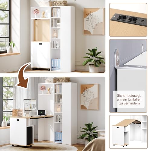 Bureau d'angle droit pliable blanc anti-basculement pour petit espace - 8