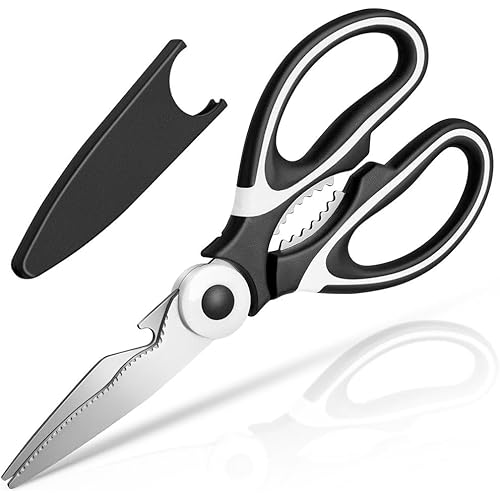Kitchen Shears - QtoiKce Kitchen Scissors Heavy Duty Stainless Steel Food Shears for Cutting Meat, Fish, Poultry Shears Multipurpose Utility Scissors