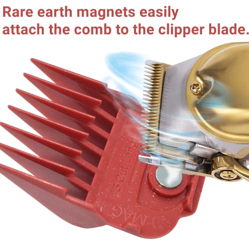 Clipper Guards 10 Sets Professional Hair Clipper Combs Compatible With Andis Master Clippers Trimmer Cordless Clipper 1/16Th To 1" Lengths Designed For Mba, Mc-2, Ml, Pm- And Pm-4 (Red) #TOP3