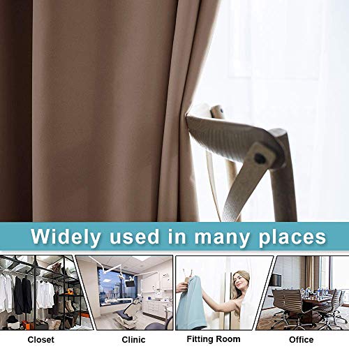 Image of RYB HOME Room Divider Blackout Curtains, Thermal Insulated Privacy Drapes Vertical Blinds for Living Room Bedroom Office Dining Room Separator, W60 x L96 inch, Cappuccino, 1 Panel