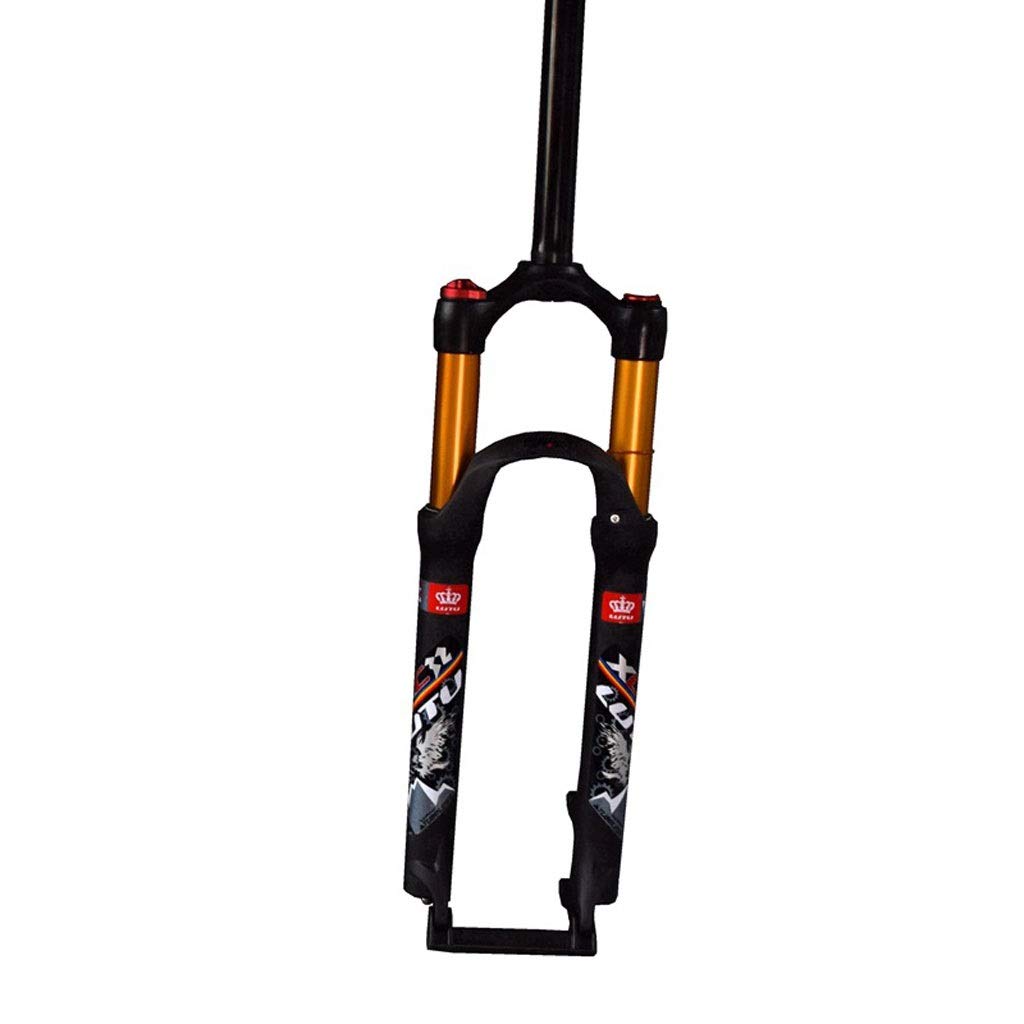 WIQUYBML 26inch Mountain Bike Suspension Fork, 1-1/8' Lightweight Aluminum Alloy MTB Cycling Shoulder Control Travel:100mm (Color : A, Size 26inch)