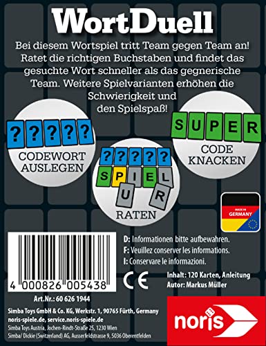Noris 606261944 Word Duel, Plays in the Team and Solves the Codes, Card Game for 2 to 8 Players from 8 Years - Image 2