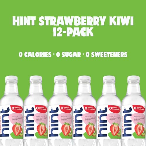 Image of Hint Fruit-Infused Bottled Water, Strawberry Kiwi - Sugar Free Flavored Water with Zero Calories, Naturally Flavored, and No Artificial Sweeteners - 16 Fl Oz (Pack of 12)