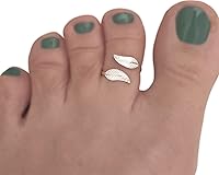 Vista 7 de Handmade Silver Leaf Wrap Adjustable Toe Ring, 925 Sterling Silver, Classic Floral Open Toe, Pinky or Knuckle Rings for Women, foot bare jewelry