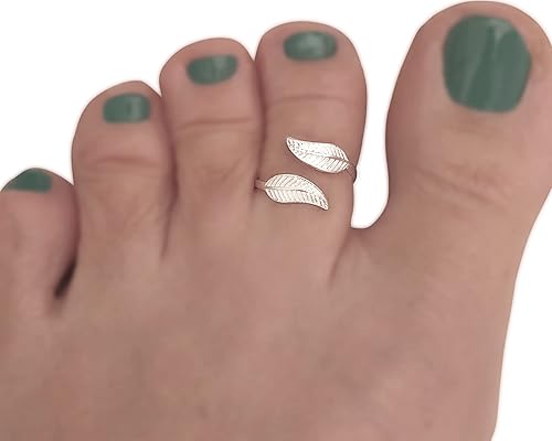 Miniatura 7 de 14K Yellow Gold Plated over 925 Sterling Silver Wrap Leaf Toe RingKnuckle Ring - Small Adjustable Dainty Ring Handmade by MiYa Jewelry Creations