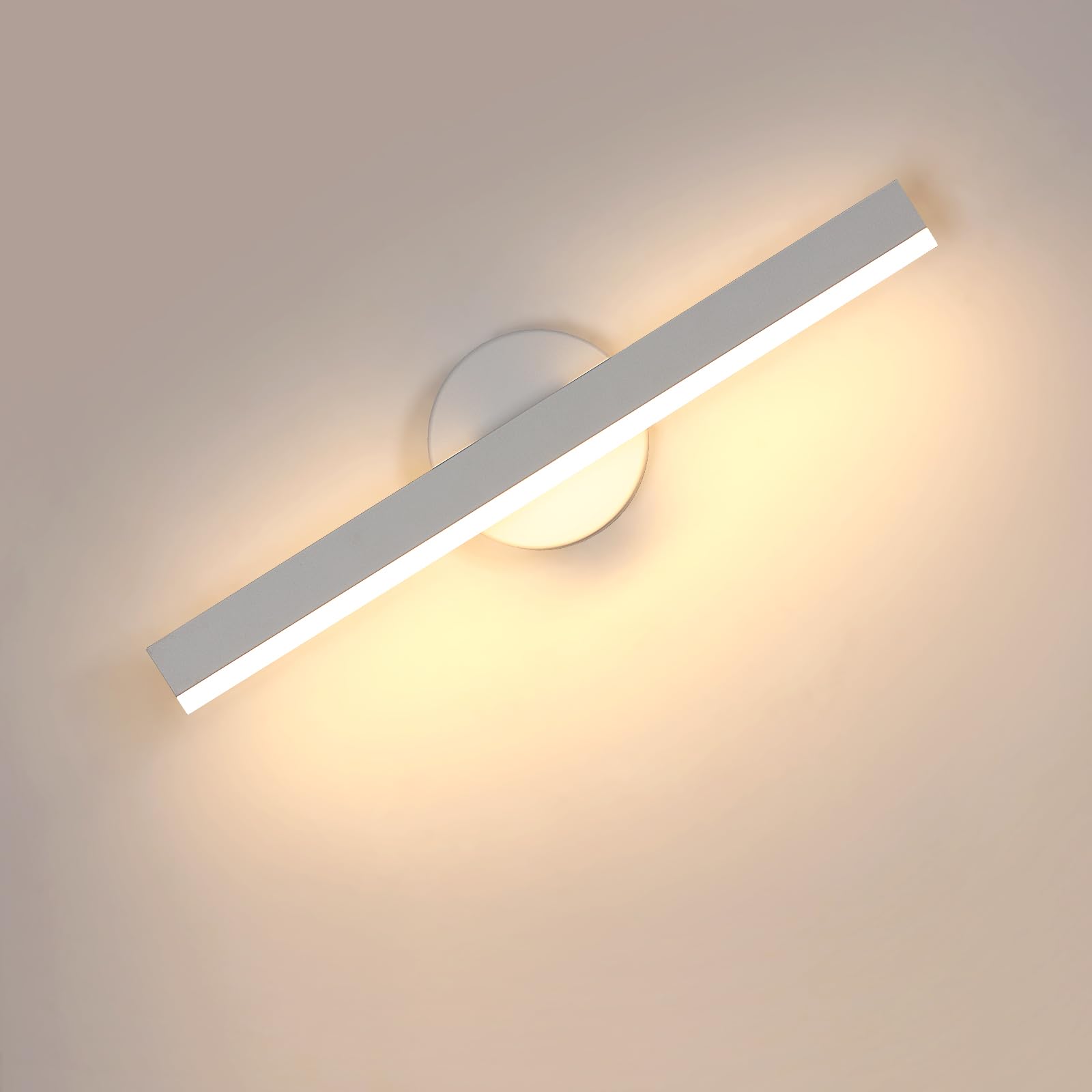 Riserva Wall Lights Indoor, 300° Rotating Modern LED Wall Lamp, 3000K Warm Light, 12W Wall Sconce White for Bedroom, Living Room, Mirror, Corridor, Staircase, Balcony