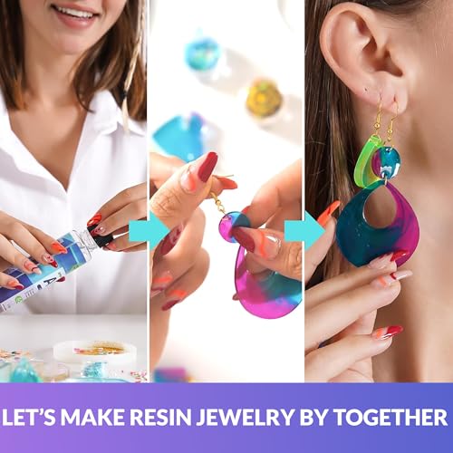 Image of ICRAFTYWORLD 85 Pcs Resin Art Kit with Moulds DIY Epoxy Resin Agate Coaster Resin Art Set Jewellery Making Kit for Beginners with Pigment, Glitter & More (Kit 3), Multicolor
