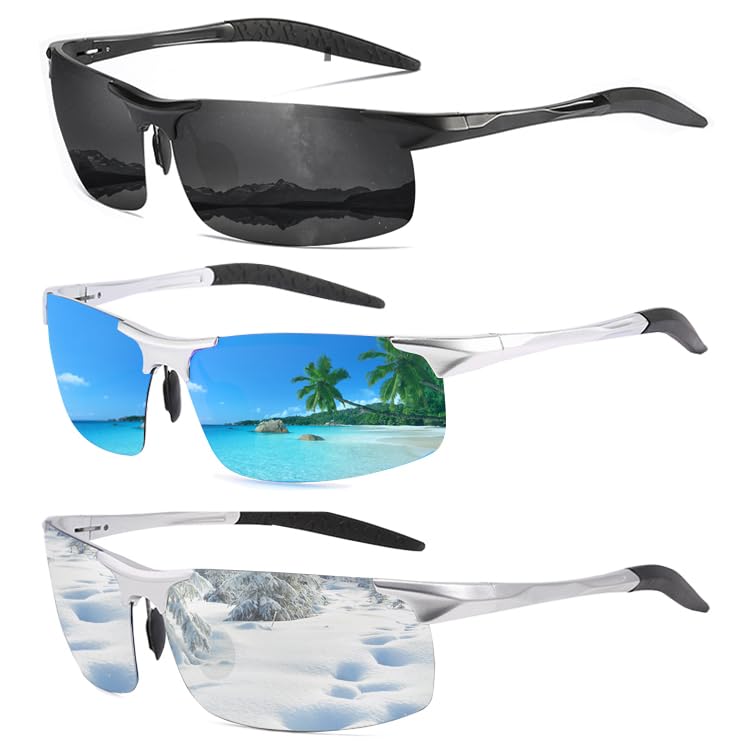bullabulling Sports Sunglasses Men Polarized UV Protection Driving Running Outdoor