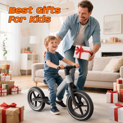 Image of Toddler Balance 12 inch Sport Bike - No Pedal Balance Bicycle for Kids 1 to 4 Years, Gift for Boys Girls, Mini Grips & Flat-Free Tires - Tool-Free Assembly & Adjustments