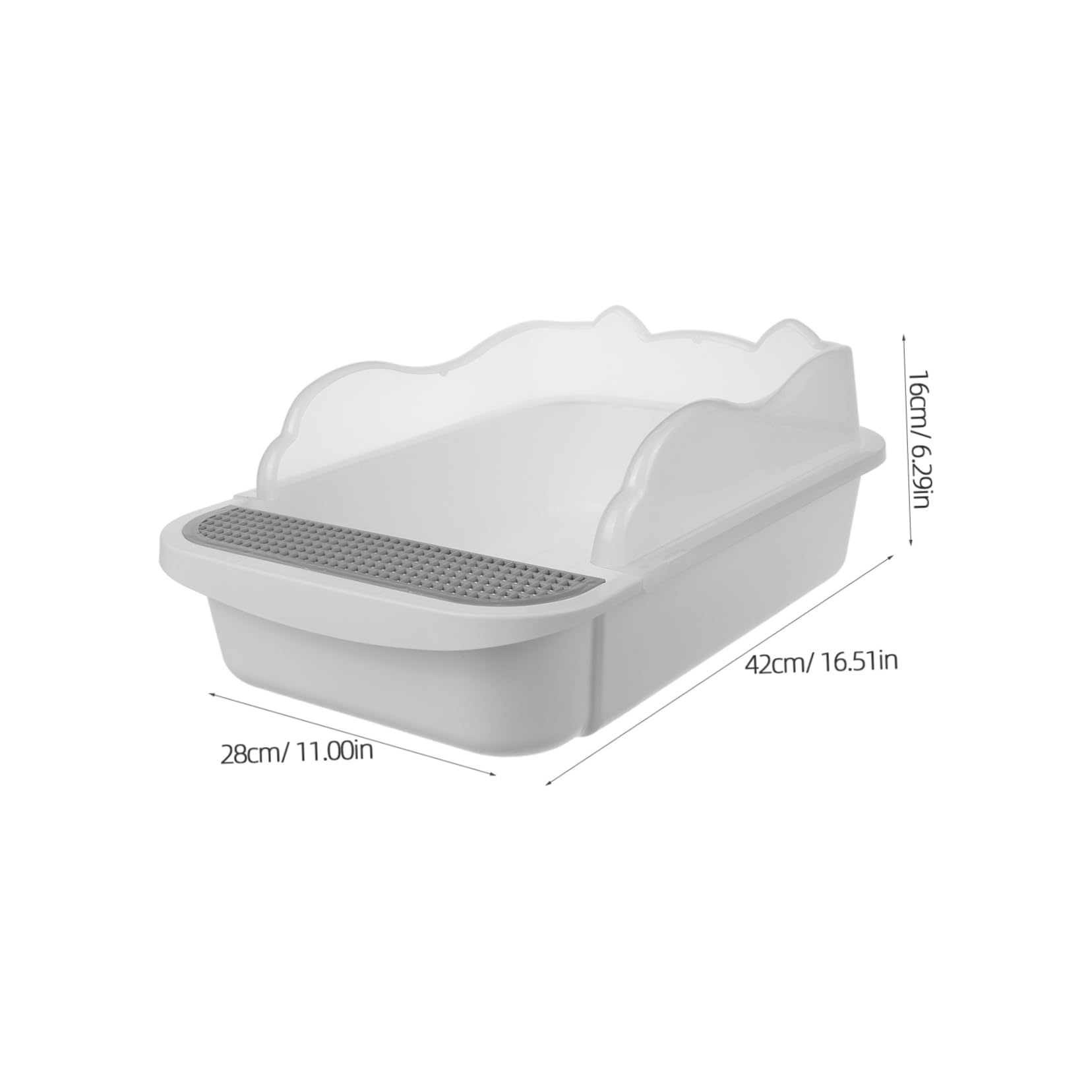 HANABASS 1Set Pet Toilet for Kittens Half Enclosed Cat Litter Box with Retention Pedal Hanging Scoop for Home Pet Shops Easy Access