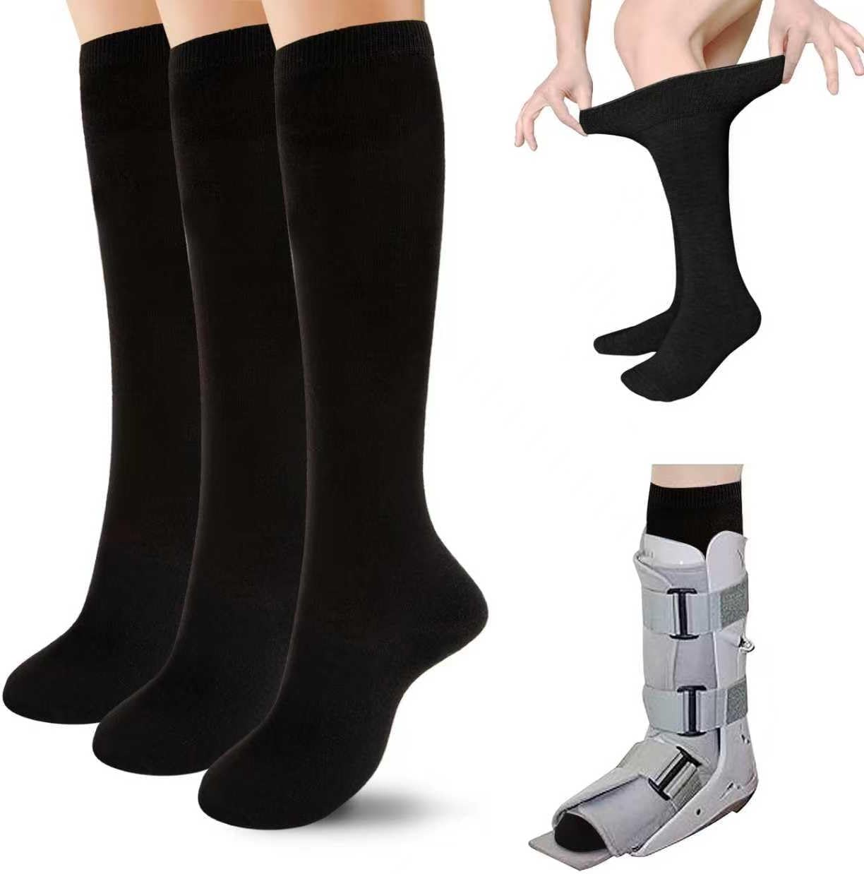 Seamless Walking Boot Sock Tall Tube AFO Socks Women and Men Liner Sock for Cam Walker Fracture Orthopedic Boot Cast