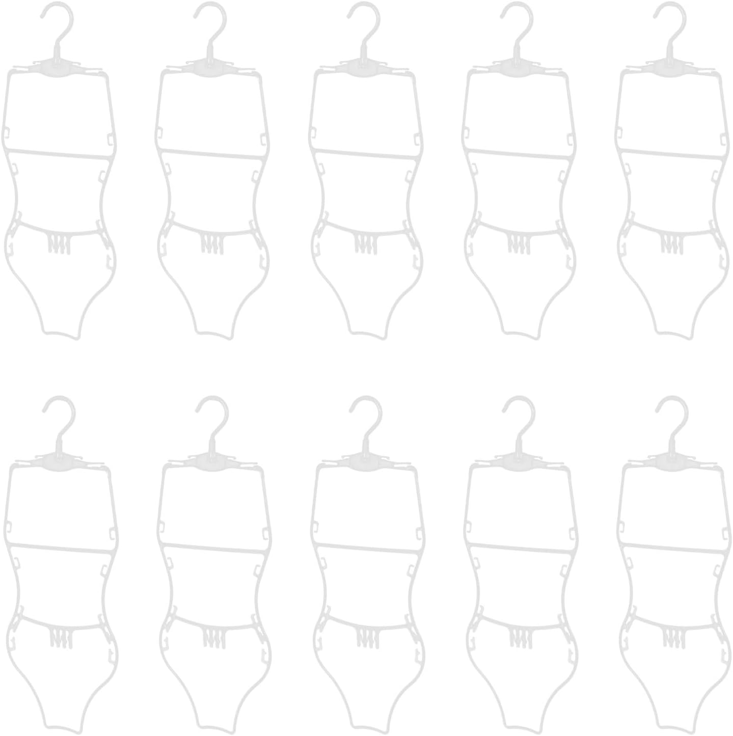 10pcs Swimsuit Hangers, Nonslip Plastic Body Shape Bikini Display Hangers for ’s Swimwear and Tank Tops, Compact Clothing Rack for Travel and Retail Use