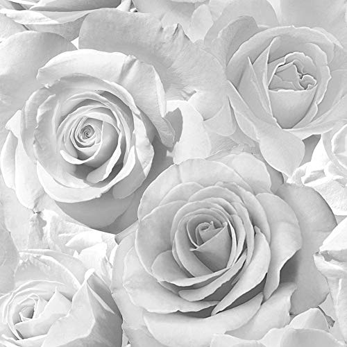 Muriva Madison Papier Peint en Vinyle avec Paillettes , Silver, Full Roll