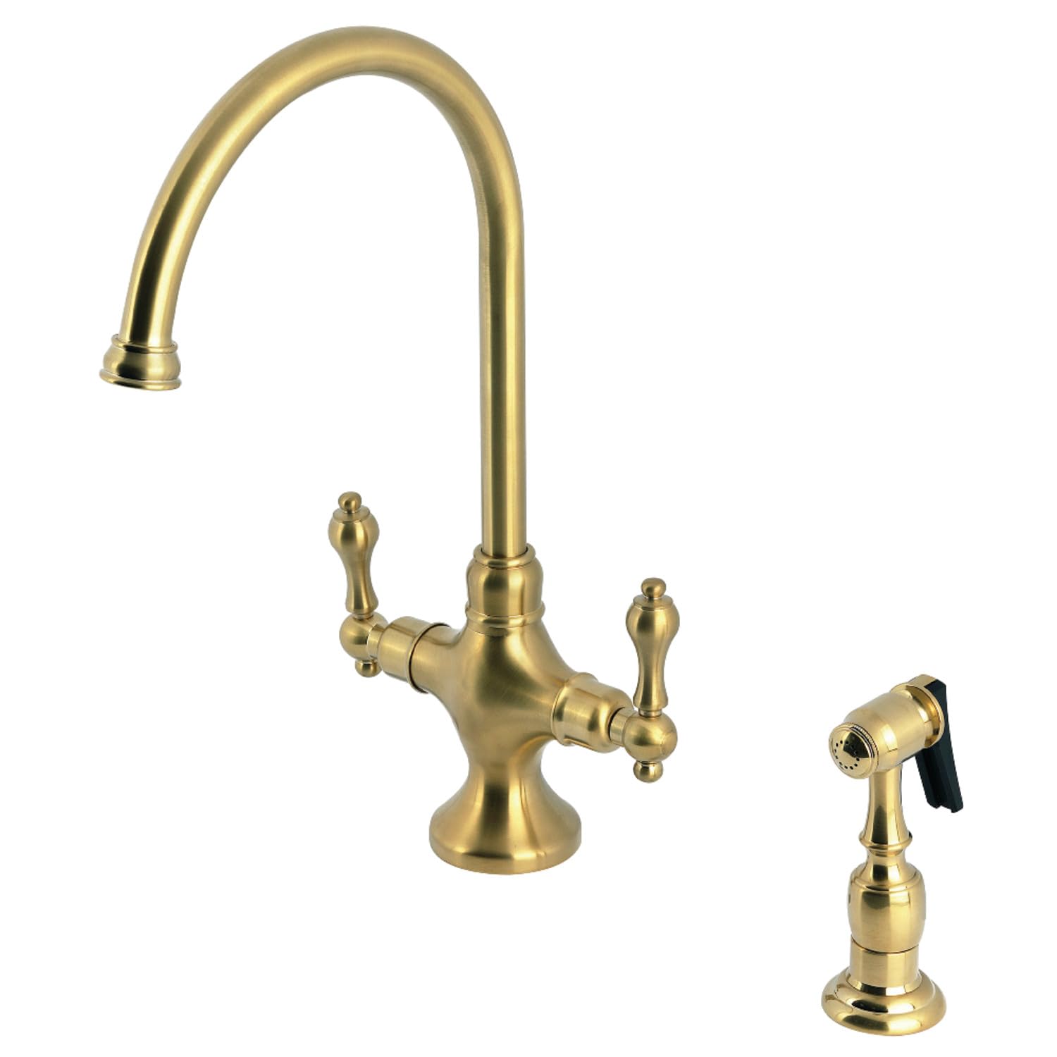 Kingston Brass KS1767ALBS Vintage Two-Handle Kitchen Faucet with