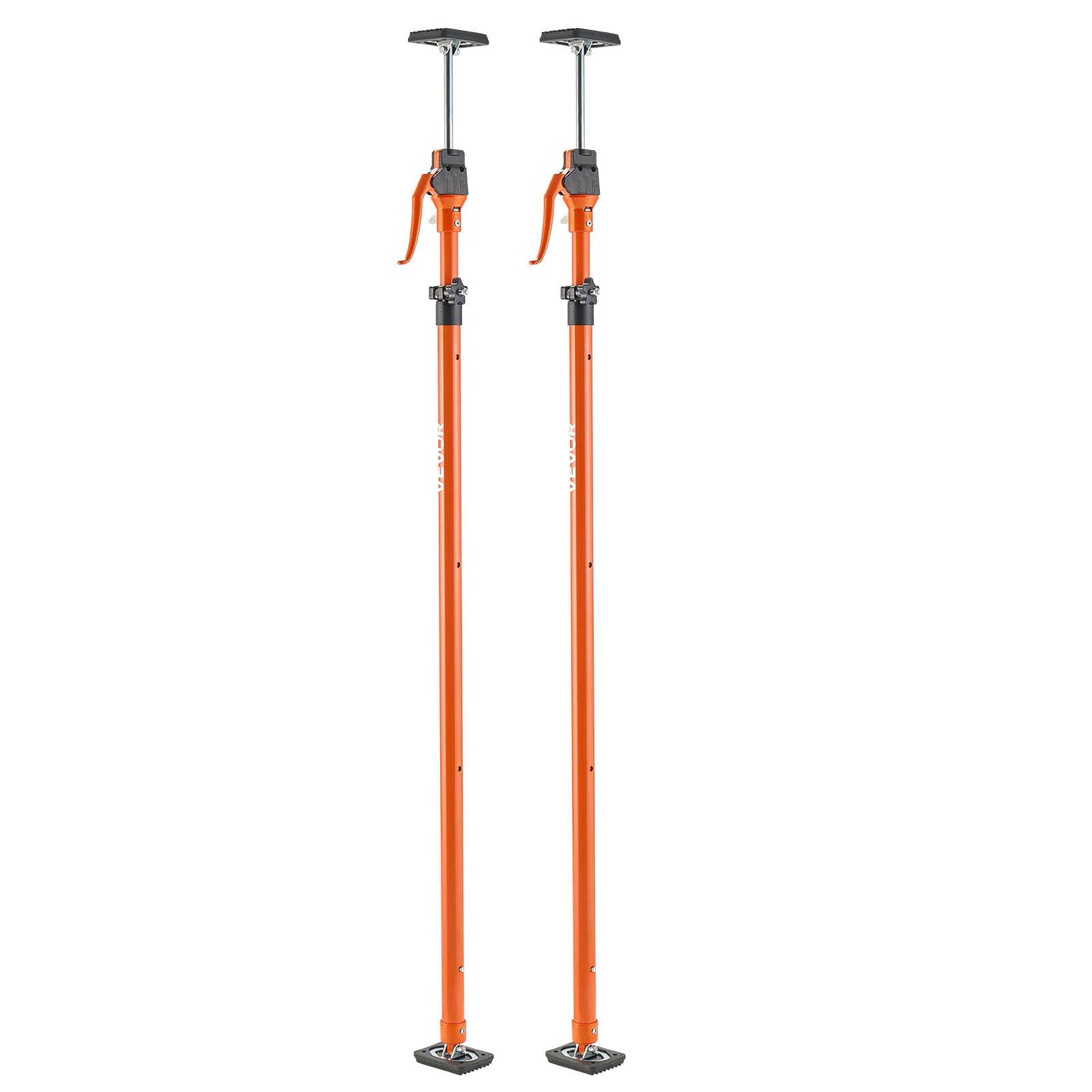 VEVOR Drążek nośny podnośnika szafkowego, 2-pak, stalowy teleskopowy drążek teleskopowy 125-291 cm, regulowany system 3. ręczny do 90 kg, do montażu szafek, płyt kartonowo-gipsowych, drążków