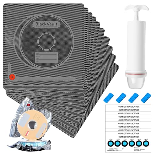 Image of Serplex 3D Printer Filament Storage Kit, 10PCS Vacuum Seal Bags 32x34cm, 4 Sealing Clips, 10 Humidity Indicator Cards & Hand Pump with Built-In Filter, Moisture-Proof Filament Maintenance Supplies