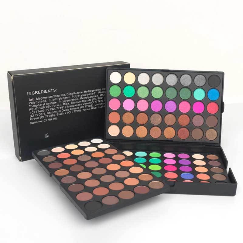 Palette Profesionale di Ombretti per Occhi 120 Colori Set Regalo Trucco Tutto in con Design a 3 Strati Facile da Portare luccichio opachi e metallici Morbidi Satinati Alte Pigmentazione Lungo Durata Q