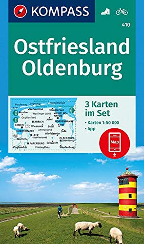 Ostfriesland, Oldenburg 1 : 50 000: 3 Wanderkarten 1:50000 im Set inklusive Karte zur offline Verwendung in der KOMPASS-App. Fahrradfahren.: 410